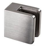 Edelstahl Glashalter eckig für 6 mm Glas - Glasklemme flach für gerade Flächen Geländer Sicherung