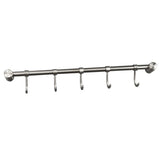 Hakenleiste mit 5 flexiblen Haken - Edelstahl Garderobe - Wandhaken zum Bohren Silber