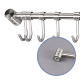 Hakenleiste mit 5 flexiblen Haken - Edelstahl Garderobe - Wandhaken zum Bohren Silber