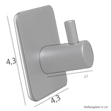 2 Stück Wandhaken - schwarz - 3M selbstklebend - Edelstahl Haken - Handtuchhaken ohne Bohren