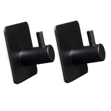 2 Stück Wandhaken - schwarz - 3M selbstklebend - Edelstahl Haken - Handtuchhaken ohne Bohren