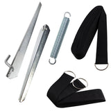 Sturmband Set Dachüberspannung 12,5 m lang Spanngurt Spannfeder und 2 Heringe Sturmset Sturmsicherung Vorzelt Zelt Zubehör Camping Tie-Down