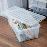 Aufbewahrungsbox mit Deckel 62 Liter - 80x40x25cm - transparent - stapelbar