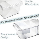 Kühlschrank-Organizer mit Körbchen 37x23x14,5 cm durchsichtig mit Griff aus Acryl Aufbewahrungsbox Fridge Organizer Kühlschrankbox BPA-frei Speisekammer Vorratsschrank transparent Küchenschrank Box
