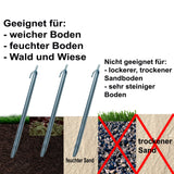 10 Stück Sturmhering 30 cm mit Haken V-Profil - Zelthering weiche feuchte Boden Zeltnagel Zeltpflock Erdspieß Camping Zubehör Outdoor Set