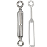 Edelstahl Spannschloss Spannschraube D-5mm - M5 - beidseitigen Ösen - V2A - Seilspanner Segelspanner für Drahtseil - 11-17cm lang Wantenspanner Bruchlast 650kg