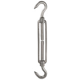 Edelstahl Spannschloss Spannschraube D-6mm - M6 - beidseitigem Haken - V2A - Seilspanner Segelspanner für Drahtseil - 14-21cm lang Wantenspanner Bruchlast 350kg
