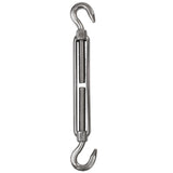Edelstahl Spannschloss Spannschraube D-10mm - M10 - beidseitig Haken - V2A - Seilspanner Segelspanner für Drahtseil - 22-34 cm lang Wantenspanner Bruchlast 800kg