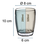 6x Campingglas aus Acryl 320ml bunt - Trinkglas Acrylglas Wasserglas Kunststoff Camping Garten Echtglasoptik Picknick Becher Kinder Senioren Longdrink Coktail