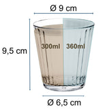 4 x Campingglas aus Acryl 360ml bunt - Trinkglas Acrylglas Wasserglas Kunststoff Camping Garten Echtglasoptik Picknick Becher Kinder Senioren Longdrink Coktail