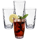 4x Campingglas aus Acryl 460ml klar - Trinkglas Acrylglas Kunststoff Wasserglas Camping Garten Echtglasoptik Picknick Becher Kinder Senioren Longdrink Coktail