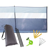Windschutz mit Stahlstangen 500x140cm mit Sichtfenster - Sichtsschutz mit Heringen Abspannseilen Schutzwand mobil leichter Aufbau - variabler Aufbau