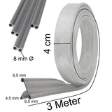 Doppelkeder Adapter mit Kederschiene 8mm - Drive away - 3 Meter Kederleiste für Wohnwagen Wohnmobil Caravan - Zeltkeder Vorzelt 6mm/4mm Keder Verbindung Kederband robust und biegsam grau 3m Kunststoff