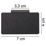 Etikettenhalter aus PVC in Schwarz 4x7cm  - Beschriftungsclip für Aufbewahrungsboxen für Regal Schubladen Schranktüren bis 1,5cm zum Einhängen Aufstecken Korbetiketten