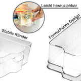 Kühlschrank-Organizer 37x21x9,5 cm durchsichtig stapelbar mit Griff - Aufbewahrungsbox Fridge Organizer Kühlschrankbox BPA-frei Speisekammer Bad Vorratsschrank transparent Küchenschrank Box