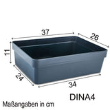 Ordnungsbox - DINA4-Format - 11 cm hoch | 36,5x26x11 cm - 11 Liter - Ordnungskorb Schubladenorganizer Organizerbox Ordnungssystem Kunststoff Aufbewahrung Schrank Bad