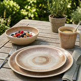 Melamin Geschirr Set Jesolo Sand für 4 Personen - 16 Teile - Steingutoptik