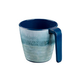 2 STÜCK Melamin Tasse 350 ml ideal für Camping - Adria Blue - Stapelbar - Steingutoptik Trinkbecher Kaffeetasse Kaffeebecher