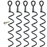 5 Stück Spiralanker 38 cm Bodenanker mit Einschraubhilfe Spirale Spiralhering Spiralbodenpfahl mit 5 Spiralen Outdoor Hund Erdanker