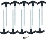 10 Stück Stahl Schraubhering 18 cm - Hering Zelthering Spiralhering harter oder weicher Boden Zeltnagel Zeltpflock Erdspieß Camping Zubehör Outdoor Set