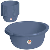 12x Schüssel 9 Liter rund Ø35x15 cm Blau - Haushaltsschüssel Waschschüssel | Universal Küchenschüssel Spülschüssel Kunststoff Fußbad Pflege - nestbar