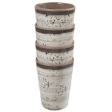 Melamin 4 Becher 400ml Steingut Optik braun beige - Trinkbecher Kaffeetasse Kaffeebecher Tasse - Geschirrset Tafelgeschirr Camping