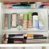 Schubladen Ordnungssystem 32x16 cm klar transparent 5,5 cm hoch Antislip - Organizer für Schminktisch Kosmetik Bad Küche Büro Box Kiste Besteck Aufbewahrungsbox klein Ordnungsbox Schubladeneinsatz