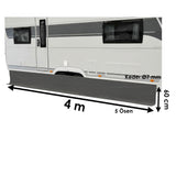 Bodenschürze Wohnwagenschürze 400x60 cm - Grau - Windschutz für Vorzelt Windblende Wagenschürze Camping Zubehör winddicht Windschürze Windfang Wohnwagen Wohnmobil Womo aus Polyester mit Keder