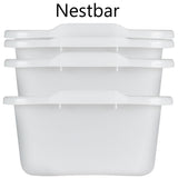 Schüssel 16 Liter quadratisch 38x37x18 cm weiß - Lebensmittelecht aus LDPE-Kunststoff Haushaltsschüssel Waschschüssel Universal Küchenschüssel Spülschüssel Kunststoff Fußbad Pflege - nestbar