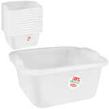 12x Schüssel 11 Liter quadratisch 34x33x16 cm weiß - Lebensmittelecht aus LDPE-Kunststoff - Haushaltsschüssel Waschschüssel Universal Küchenschüssel Spülschüssel Kunststoff Fußbad Pflege - nestbar