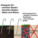 5 Stück Stahl Hering 40 cm Ø10mm - J-Profil - Zelthering weiche feuchte Boden Zeltnagel Zeltpflock Erdspieß Camping Zubehör Outdoor Set