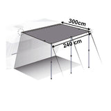 Sonnensegel 240x300 cm für Wohnwagen Wohmobil Vorzelt Camping Gestänge Sonnenschutz Reisevorzelt Busvorzelt 5000mm Wasserfest