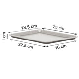 Air Fryer Backblech 2 Stück 25x18x1 cm für die Heissluftfriteuse - eckig rechteckig Zubehör Einsatz Stahlblech antihaftbeschichtet  bis 230°C Backform