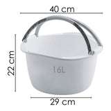 3x runde Schüsseln mit Tragegriff 16 Liter - Waschschüssel Spülschüssel 40 x 40 cm Aufbewahrung