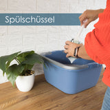 6x quadratische Schüsseln mit Tragegriff 13 Liter - Waschschüssel Spülschüssel 35 x 35 cm Aufbewahrung