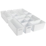 Schubladen Organizer 13 Teile Set - 10 cm hoch - Boxen in 3 Größen - Schubladeneinsatz passend für Schubladen von 40 x 60 cm