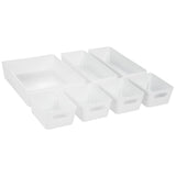 Schubladen  Organizer - 6 cm hoch - 7 Teile in 3 Größen - für 40x38 Schublade Aufbewahrungsbox weiß - Ordnungssystem