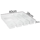 Schubladen  Organizer - 6 cm hoch - 7 Teile in 3 Größen - für 40x38 Schublade Aufbewahrungsbox weiß - Ordnungssystem