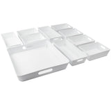 Schminktisch Schubladen Organizer 5 cm hoch - 10 Teile - Boxen in 3 Größen Ordnungssystem - Set - 55x58 cm - Aufbewahrungsbox Box Schubladeneinsatz