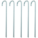 5 Stück Stahl Hering 40 cm Ø10mm - J-Profil - Zelthering weiche feuchte Boden Zeltnagel Zeltpflock Erdspieß Camping Zubehör Outdoor Set