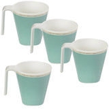 Melamin Tassenset pastellgrün 4 Tassen je 350 ml - Campinggeschirr Geschirr Personen Picknick Camping Outdoor