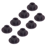 8x universal Füße schwarz - für 2 Stühle Tische Schränke - Fußkappen Tischfuß Stuhlkappe Bodenschutz robust - für runde Beine D-1,5-3 cm