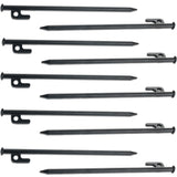 10 Stück Stahl Felsnagel 30 cm - rundes Profil Ø10mm -  Schwarz Hering Zelthering harter Boden Zeltnagel Zeltpflock Erdspieß Camping Zubehör Outdoor Set