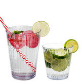Melamin Geschirr Set Bambi Braun für 4 Personen - 20 Teile mit klaren Trinkgläsern 360+580 ml aus Acryl Steingutoptik Campinggeschirr