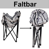 XXL-Campingstuhl 150 kg Tragkraft Mondstuhl klappbar Klappmaß 100x30cm gepolstert Getränkehalter und Tragetasche