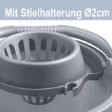 Wringeimer mit Siebaufsatz Ausguss und Henkel - 16 Liter - Rechteckig - Skala Putzeimer Wischeimer Wringeimer Eimer Haushaltseimer Wassereimer Wischmop-Eimer