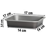 Quadratische Backform 17x17x3,5 cm für die Heissluftfriteuse Air Fryer - klein eckig Zubehör Einsatz Stahlblech antihaftbeschichtet bis 230°C Backform