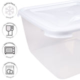 Vorratsdose 3,6 Liter mit Deckel Frischhaltedose - Aufbewahrungsbox mit Deckel - lebensmittelecht - transparent mit weißem Deckel - rechteckig