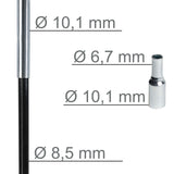 Fiberglas Zeltstange Ø 8,5 mm - 400 cm aus 7 Segmenten - mit Gummizug und Einfädelhilfe Zeltgestänge Zeltstangen - Ersatzstangen für Zelte Kürzbar - Biegeradius 70 cm
