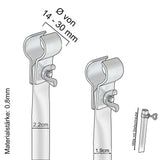 Aluminium Verandastange Zeltstange - mit 2x Klemmen - teleskopierbar 120-215 cm - Ø22/19mm | 2 Teile leicht stabil Ersatz Gestänge Zelt Vorzelt Teleskopstange Dachauflagestange Camping